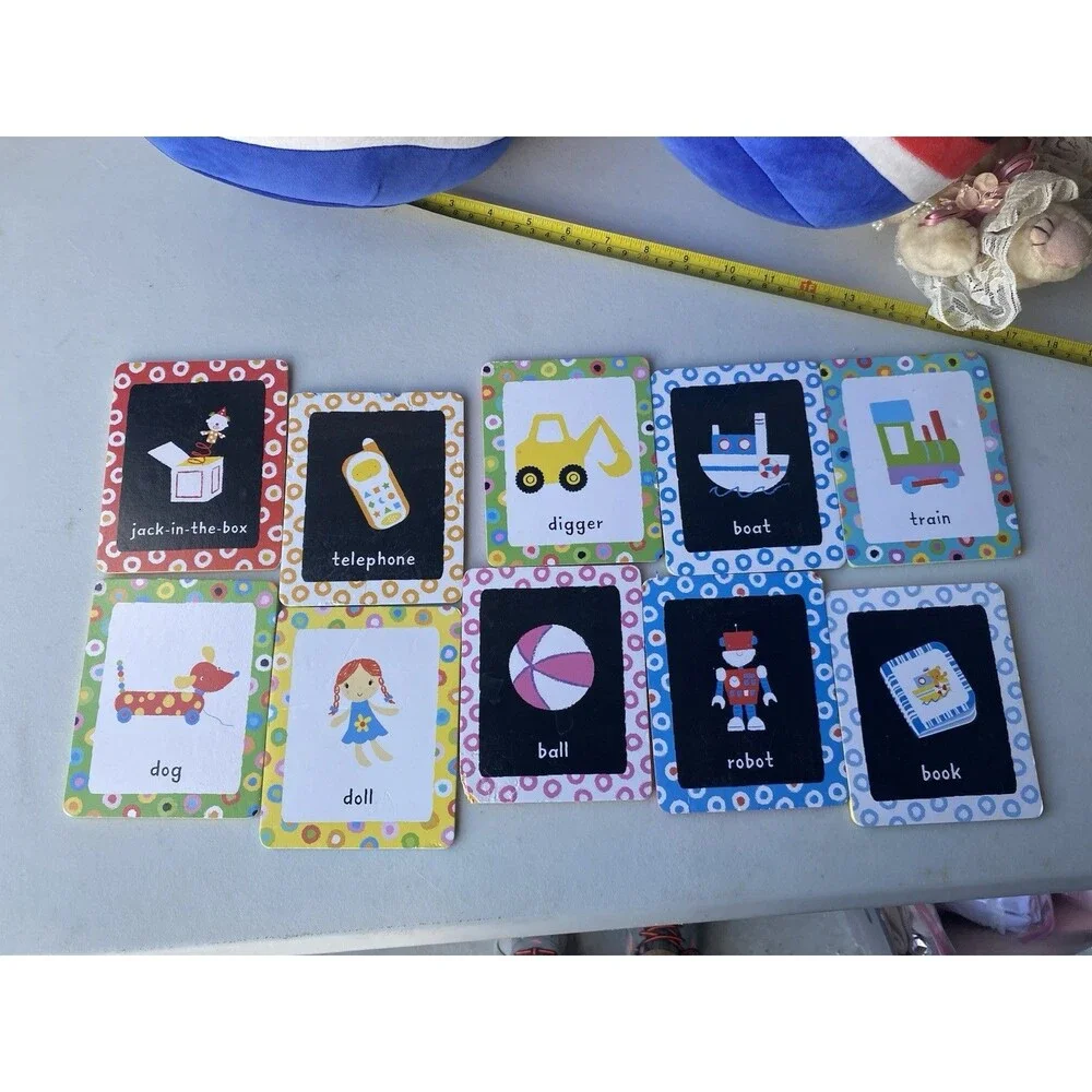 Reversible Foam Baby Flash Cards High Contrast Sensory First Words 10 Count